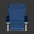 Blue Automotive Car Seat With Armrest And Fabric Upholstery Design