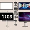 Modern Projection Curtain Projector Projection Curtain 3d model