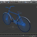 Vintage Blue Bicycle with Brown Seat and Silver Spoked Wheels on Gray Background