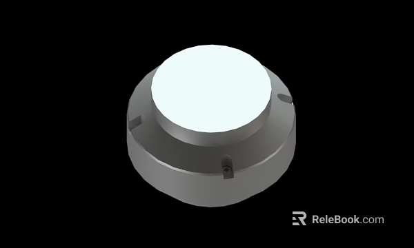 Gray Circular Metal Component With White Top And Base Structure 3d model 