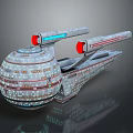 Complex Sci-Fi Space Spaceship Design With Spherical Body And Detailed Engines 3d model