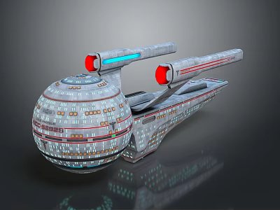 Complex Sci-Fi Space Spaceship Design With Spherical Body And Detailed Engines 3d model
