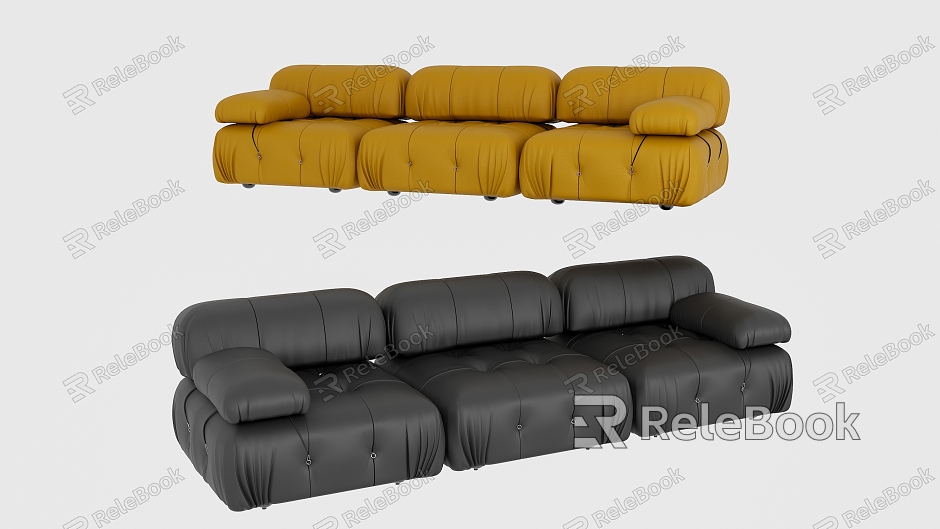 Sofa Double Sofa Multi-Person Sofa model