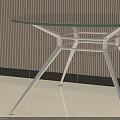 Modern Round Glass Top Side Table With Geometric Metal Legs 3D Model Design