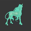 Golden Unicorn Statue With Elegant Design Detailed Mane And Shiny Finish