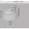 Modern Sleek White Wall Mounted Ceramic Washbasin With Silver Faucet