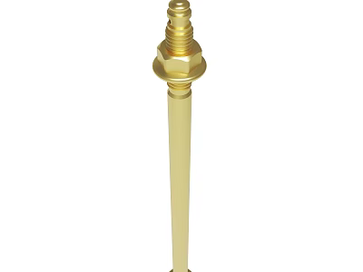 Golden Metal Bolt With Hexagon Head And Threaded Cylindrical Shaft 3d model