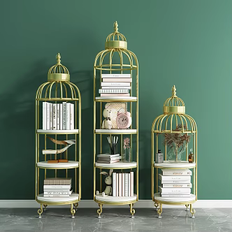 Birdcage-shaped storage rack 3d model