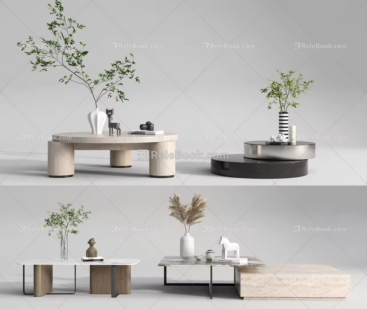 Modern coffee table coffee table combination 3d model
