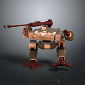 Sci Fi Mech Robot Character With Cannon Arm And Armored Mechanical Limbs