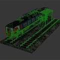 Vintage Detailed Model Train With Colorful Carriages On Railway Tracks And Platform