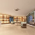 Modern Clothing Store Interior With Display Cases Counter Mannequins And Merchandise