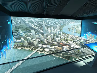 Interactive Commercial Display Equipment for Urban Planning Visualization with High Tech Screen 3d model