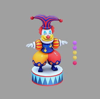 Cartoon clown circus vaudeville 3d model