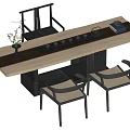 Tea table and chair combination 3d model