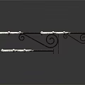 Black Metal Wall Lamp Combination With Curved Arms And Silver Decorative Parts