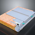 Building Joint Equipment With Wooden Substrate Gray Metal Plates And Green Fasteners