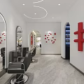 Modern Luxury Beauty Hair Salon Interior Design With Well Arranged Styling Stations And Green Plants