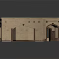 Traditional Building Structure With Arched Entrance Decorative Stone Columns And Textured Walls