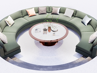 Modern Multiplayer Sofa Shaped Sofa 3d model