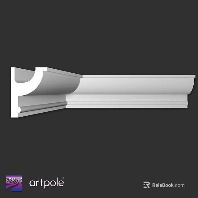 Elegant White Decorative Architectural Molding With Detailed Profile For Interior Design 3d model 
