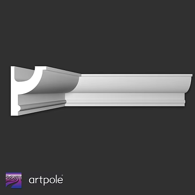 Elegant White Decorative Architectural Molding With Detailed Profile For Interior Design 3d model