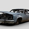 Destroyed 80 s car 3d model