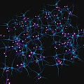 Neural Organizational System With Glowing Synapses Neurons And Interconnected Network Structure