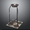 Stainless Steel Pedestal Fruit Bowl With Checkered Base And Decorative Rim