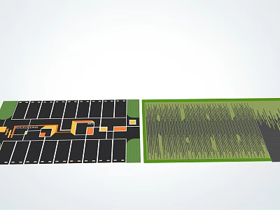 Other Design Layout With Black Orange Patterns And Green Striped Elements 3d model