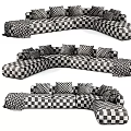 Modern Curved Sectional Sofas With Throw Pillows And Blankets For Cozy Living Room