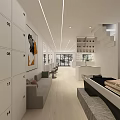 Modern White Beauty Hair Salon Interior With Reception Desk Salon Chairs And Mirrors