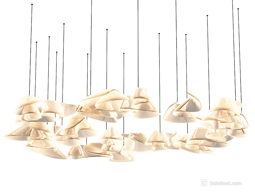 Modern Pendant Lights With Unique Folded Design For Contemporary Interior Spaces 3d model