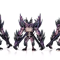 Game and Movie Mythical Monster Character With Purple Black Spiked Armor And Weapons