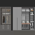 Modern Wardrobe Design With Glass Doors Hanging Rods Drawers And Open Shelves