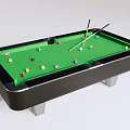 Billiard Table Sports Equipment With Green Felt Surface Colorful Balls And Cue Sticks