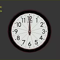 Round Analog Clock With White Dial Black Frame And Number Markings