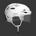 White Sports Helmet Featuring Visor Vent Holes Brand Logo And Smooth Surface Design
