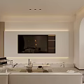 Modern Living and Dining Room Interior With Open Concept Sofa Coffee Table and Rug