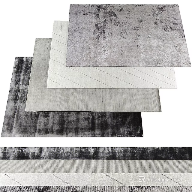 Square Rugs With Various Textures And Modern Designs For Home Decor 3d model 