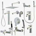 Black Modern Bathroom and Kitchen Faucets with Shower Head and Handheld Taps