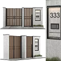Modern Wooden Entrance Gate With House Number 333 Access Control And Welcome Sign
