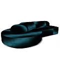 Elegant Teal Velvet Sectional Sofa with Curved Design for Modern Living Room