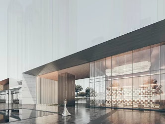 Modern Entrance Demonstration Area Commercial Street Community Entrance 3d model