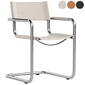 Modern Light Beige Fabric Upholstered Arm Chair With Polished Chrome Metal Frame For Contemporary Interiors