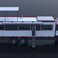 White Functional Vehicle With Mobile Living Area Roof Platform And Windows