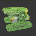Tracked Functional Construction Vehicle With Yellow White Body And Mechanical Arm