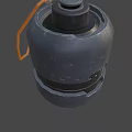 Tactical Military Weapon With Orange Handle Green Indicator Lights And Military Label