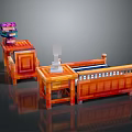 Modern Wooden Bedroom Furniture Set With Bed Nightstand And Bookshelf Storage