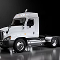 White Heavy Duty Commercial Utility Truck With Modern Cab And Dual Rear Wheels
